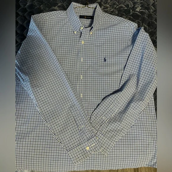Men’s Ralph Lauren XXL small checkered button down dress shirt. - Picture 3 of 7